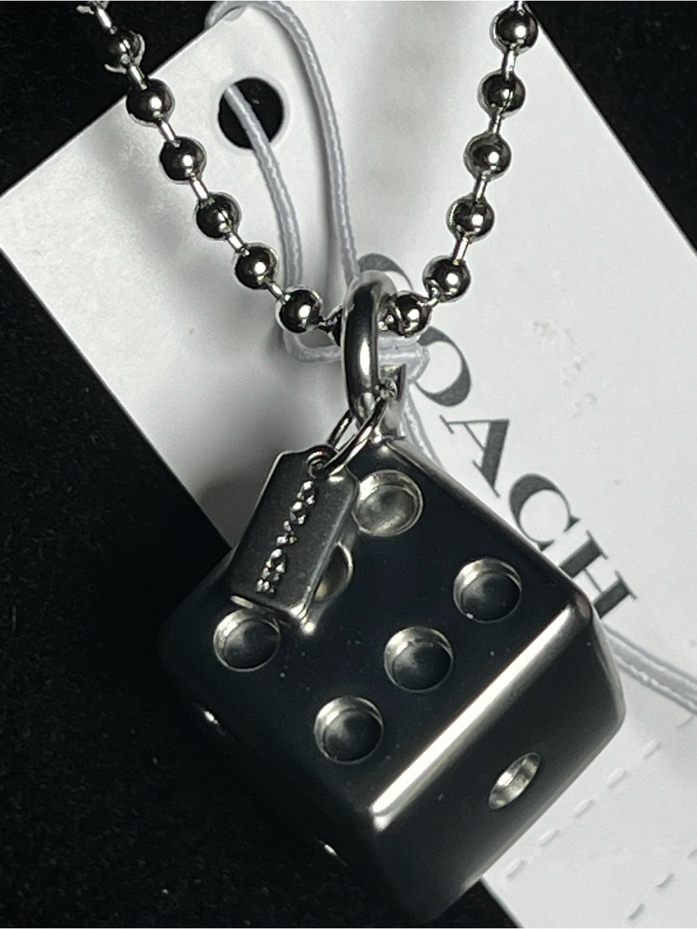 Coach Silver Dice Charm NWT